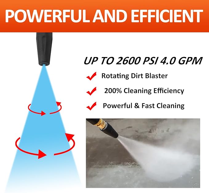 Bear Force Replacement Pressure Washer Spray Gun Kit With Lance, 5 Spray Tips, Turbo Nozzle & Holder - Compatible With Portland, Husky, Ford, Pulsar, ShopForce, Taskforce Powerwasher