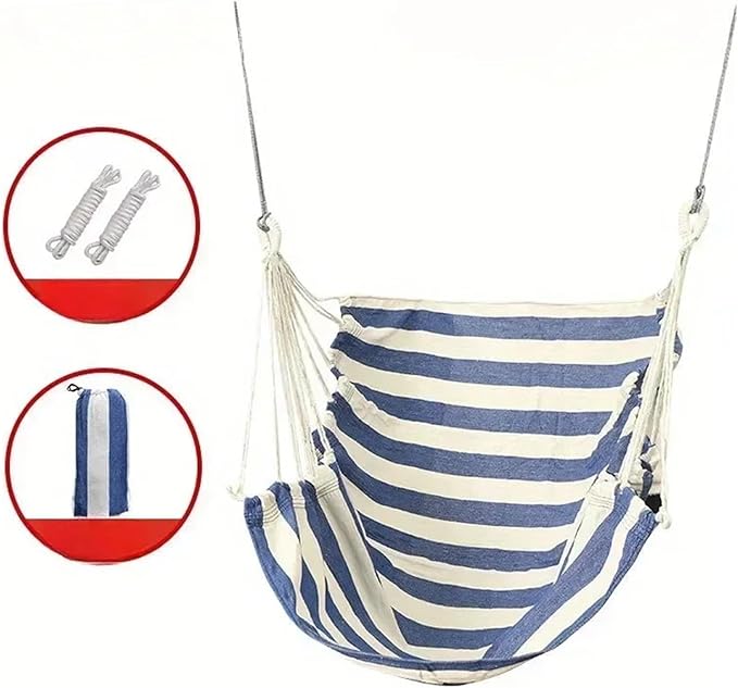 Hammock 1pc Swing Rocking Chair(with Storage Bag Outdoor Hammock Chair Canvas Leisure Swing Chair No Pillow Or Cushion Dormitory Hammock Quick-Opening(Khaki)