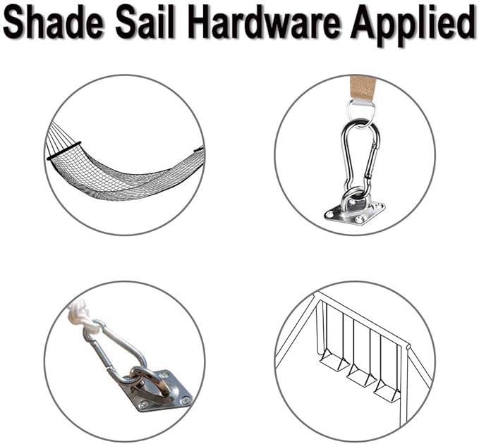 Eurmax USA 800 lb Capacity Hammock Hanging kit Shade Sail Hardware Hammock Hooks & Carabiners Suspension Ceiling Hooks for Hammock Stand,Porch,Yoga & Brazilian Hammocks,Swing Chair