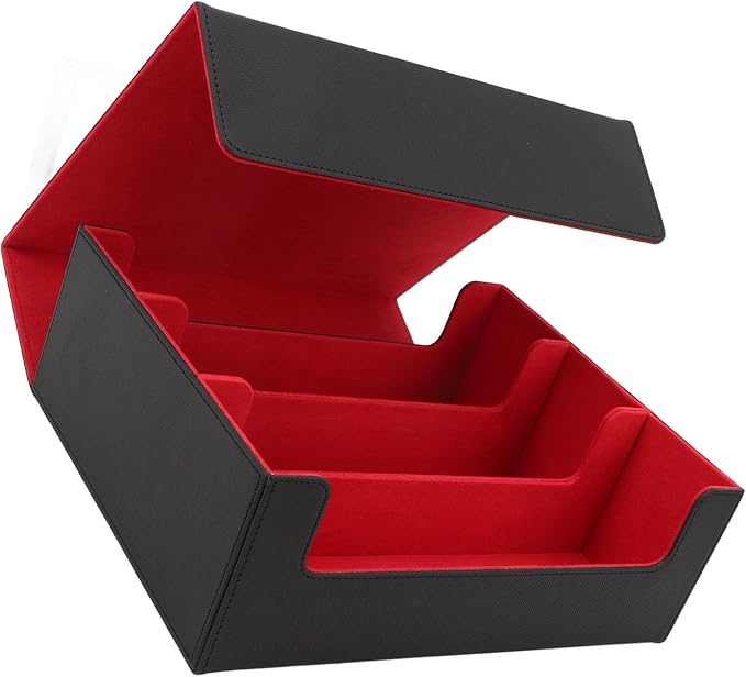CHICIRIS Card Deck Storage Box Elegant PU Leather Magnetic Closure Large Capacity Card Deck Holder Box/Cover for Game Shelf Decor (#2)