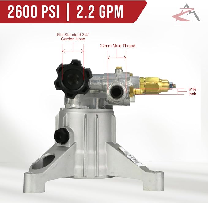 The ROP Shop 2600 psi, 7/8" Shaft, Left-Handed, Power Pressure Washer Pump & Deluxe Spray Kit