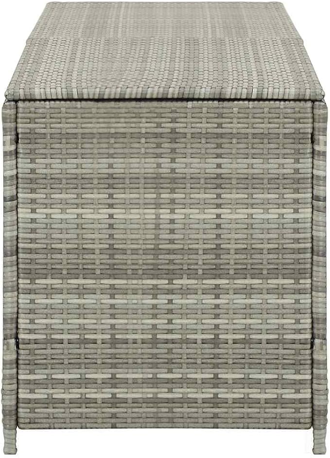 78.7" Outdoor Storage Box PE Rattan Deck Chest Grey 200L Capacity Robust Weather-Resistant Garden Patio Shed for Poolside Balcony Garage