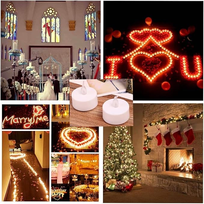 Nancia LED Tea Lights Candles- 24PACK Flameless Candles Realistic and Bright Flickering Long Lasting 200Hours for Holiday Celebration,Home Decoration Warm White