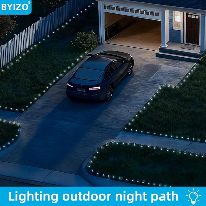 15 LED Solar Ground Lights Outdoor, Waterproof Solar Pathway Lights, LED Landscape Lighting for Garden, Patio, Driveway, Walkway - White