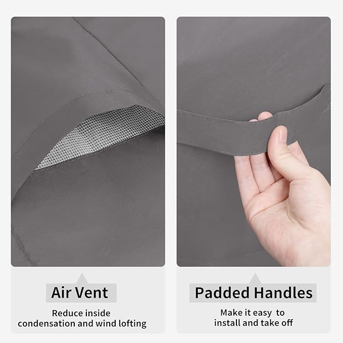 Easy-Going Waterproof Patio Chair Cover UV Resistant Outdoor Chair Cover Weatherproof Lawn Patio Furniture Cover with Tape Sealed Seam (2 Pack-33Wx34Dx31H inch, Grey)