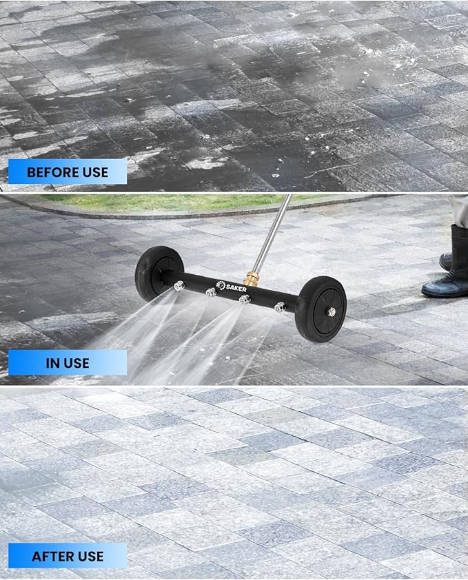 Saker Undercarriage Washer,16 Inch Pressure Washer Undercarriage Cleaner,4000 PSI Under Carriage Washer Attachment Under Car Cleaner with 3 Extension Wands and Pressure Washer Gun