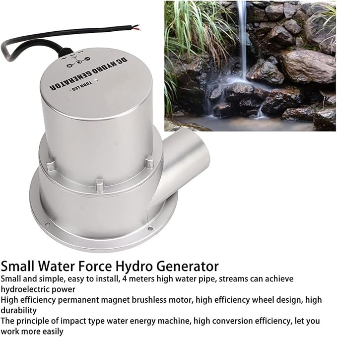 36W/50W/100W Hydroelectric Generator, Portable Micro Hydro Generator for 12V Battery Charging, Small Permanent Magnet Outdoor Water Turbine Generators(36W)