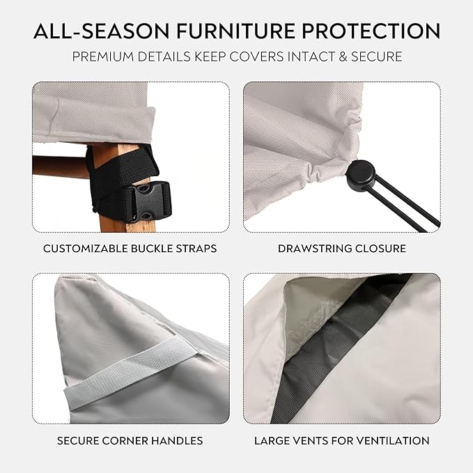 24D x 24W x 36H UV-proof Waterproof Furniture Patio Cover 800D white cream 24x24x36 breathable dust proof sofa table chair storage bar high chair color black sectional armless 24 24 36 inches