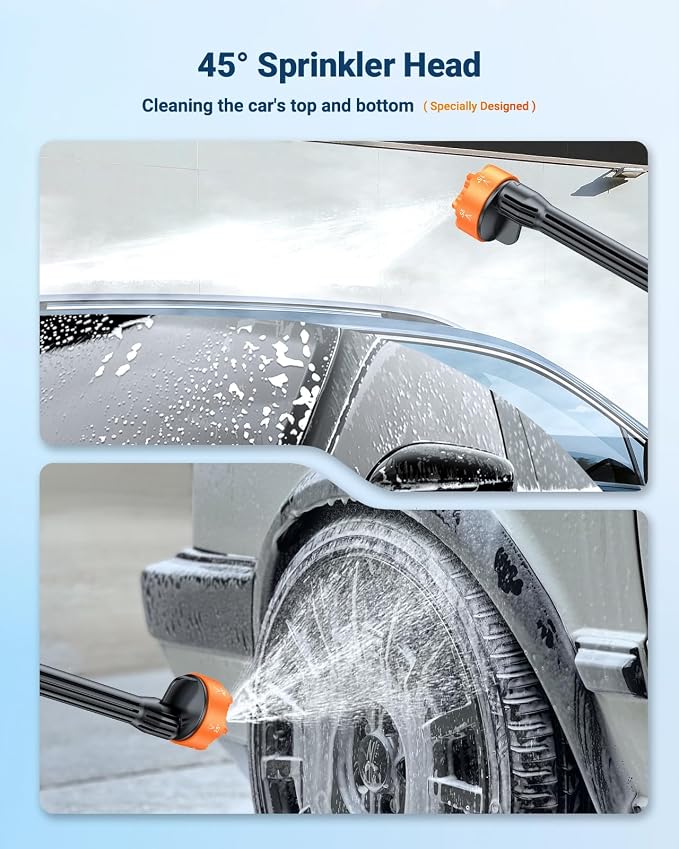 SEALIGHT Cordless Pressure Washer Portable Power Washer, 970PSI Portable Car Washer with 3.0Ah Battery 6-in-1 Nozzle Carry Box Battery Operated Power Washer for Cars, Fences, Patio, Bikes Cleaning
