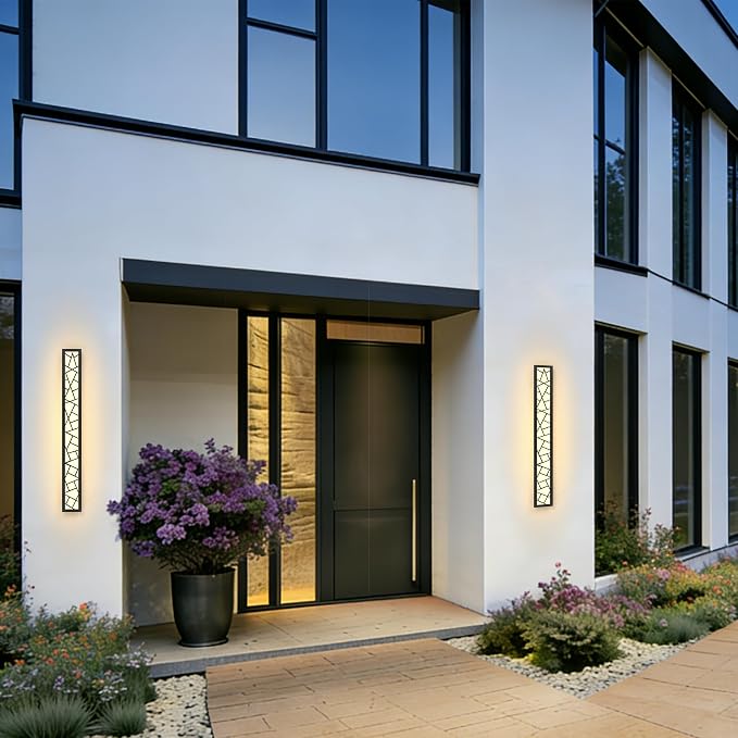Outdoor Wall Light 11.8inch Modern Outdoor Wall Sconce LED Long Wall Sconce Black Front Porch Light IP67 Waterproof 3000K Exterior Lighting Fixtures