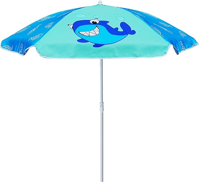 AMMSUN 5ft Seaside Beach Umbrella for Sand and Water Table - Kids Durable Umbrellas for children Beach Camping Garden Outdoor Play Shade