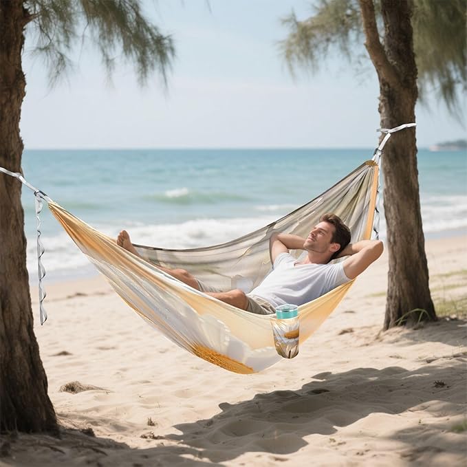 Hammocks for Outside White Daisy in The Sun Camping Hammock Portable Hammocks with Tree Straps and Carry Bag Camping Accessories for Hiking Beach Outdoor