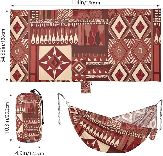 Boho Reddish Brown Vintagexture 330lb Capacity Hammocks Cloth Hammock for Outside Patio Backyard Poolside macas mexicanas de Patio para Adulto
