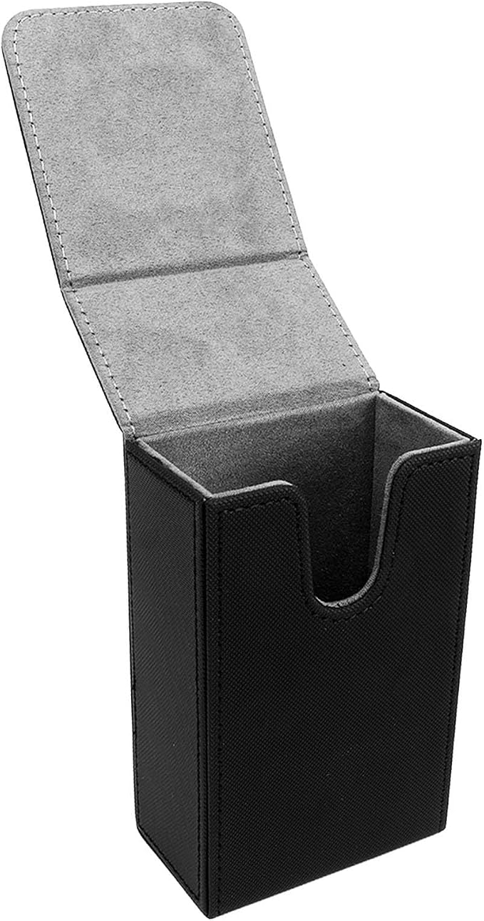 Haofy PU Leather Tarot Storage Box Sun Moon Design Large Size Felt Lined Holds 95+ Cards for Universal Standard Tarot Cards (Black)