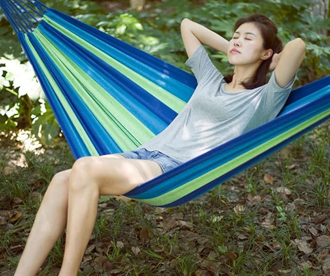 Hangmat 2 Person Hammock Colorful Rainbow Double 150x200 Cm Hammock Swing Hanging Hammock Swings Decor Buiten Hammock(D)