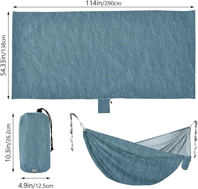 Blue-Green Solid Color 330lb Capacity Hammocks for Camping Hanging Hammock for Indoor Outdoor Patio hamacas para adultos con soporte
