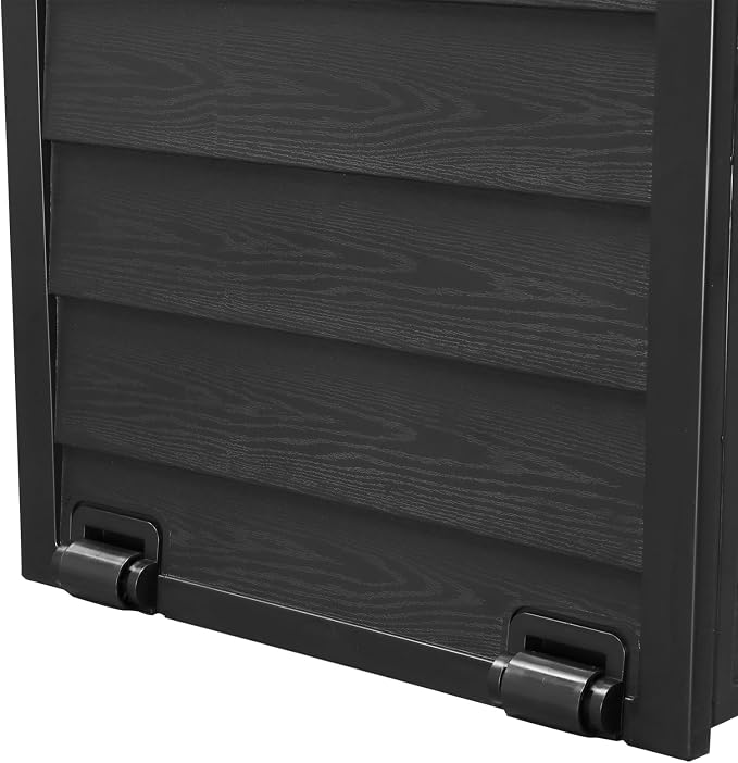 75 Gallon Outdoor Storage Deck Box with Wheels, Lockable Plastic Garden Storage Chest, Polypropylene Resin, Waterproof UV-Resistant, 44 x 21.3 x 19.3 Inches, Black