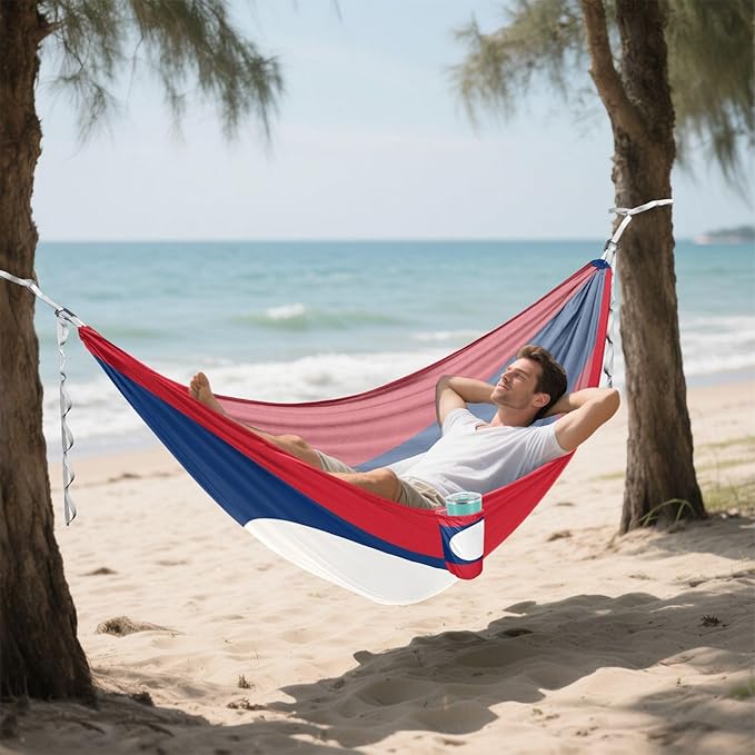 National Flag of Kazakhstan Hammocks with Portabl Carry Bag Backyard Hammock for Indoor Outdoor Patio