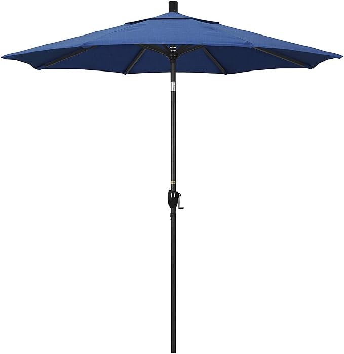 California Umbrella 7.5' Round Aluminum Market Umbrella, Crank Lift