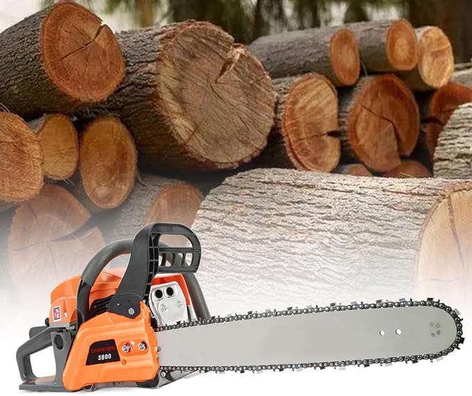 Gas Chainsaw, 58CC Top Handle 20 Inch Gasoline Chainsaw for Craftsman Wood Cutting, Handheld Cordless Gas Powered Petrol Chain Saws for Forest, Wood, Garden and Farm Cutting Use