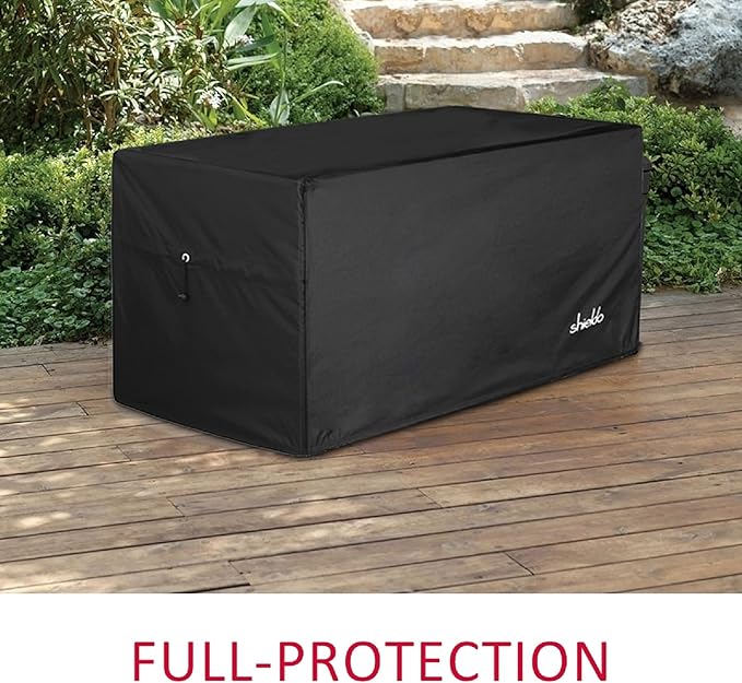 Deck Box Cover- Heavy Duty 600D Polyester Oxford,100% Waterproof Deck Box Cover 63" L x 30" W x 28" H