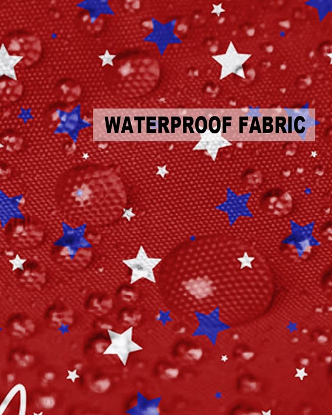 Pentagram Outdoor Pillow Shams Set of 2, Decorative Pillowcases Cushion Case, Soft Throw Pillow Covers Waterproof Pillow Case 16x16 Inch, American Patriotic Stars Red Blue