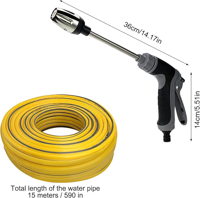 Cordless Pressure Washer, Portable Pressure Washer Guns with Adjustable Power Hose, Cordless Power Washers with 2 Mode Spray Nozzle, for Car, Patio, Porch, Sidewalk, Pathway, Driveway, Flower