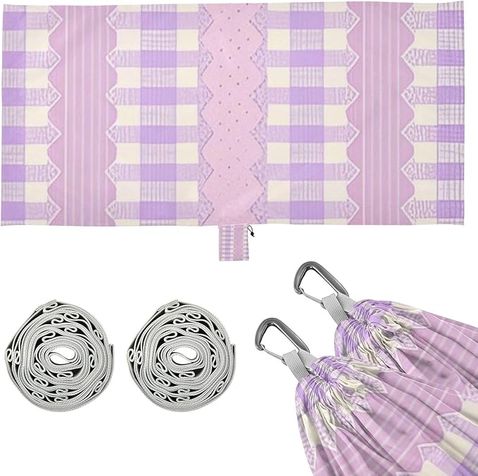 Pink Purple Cute Lace Stripes 330lb Capacity Hammocks with Hanging Rope Indoor Hammock for Patio Backyard Lounge Base hamacas para adultos