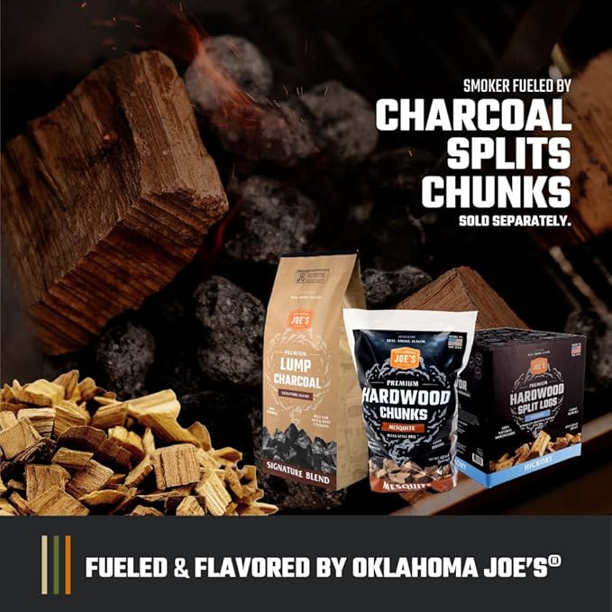 Oklahoma Joe's Longhorn Offset Charcoal Smoker and Grill with 1060 sq. in. Cooking Area in Black