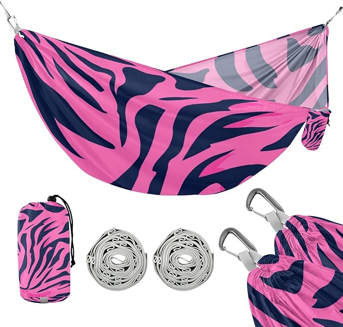 Animal Skin Leopard Purple Black 330lb Capacity Hammocks for Camping Swing Hammock for Outside Beach Patio Garden Silla colgante para Patio Exterior