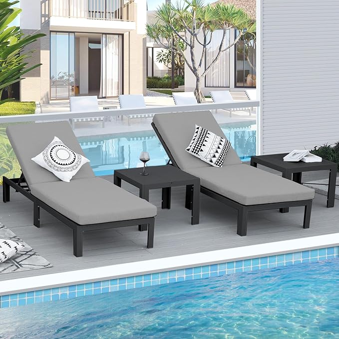 NICESOUL 14-Person Luxury Aluminum Outdoor Sectional Sofa Set with Chaise, 500lbs Heavy Duty Modular Patio Furniture, 29" Wide Deep Seating All-Weather Conversation Set for Poolside, Light Gray