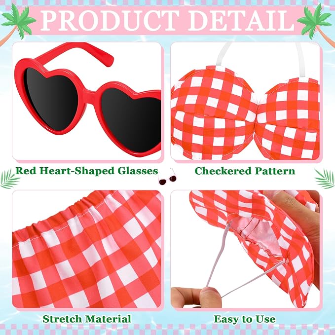 JcHrmers Summer Goose Outfit 23 Inch Porch Goose Bikini Clothes with Swimsuit Swim Ring Hat Sunglasses