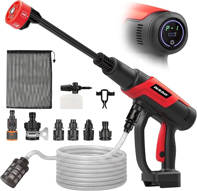 Cordless Portable Cleaning Tool – Compatible with Milwaukee 18V Battery – Touch Display with 3 Adjustable Speeds – Lightweight with 6-in-1 Nozzle & 16.4FT Hose (Battery & Charger Not Included)