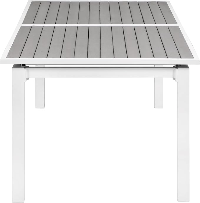 Meridian Furniture 366-T Nizuc Collection Modern | Contemporary Outdoor Patio Extendable Dining Table with Durable Aluminum Frame