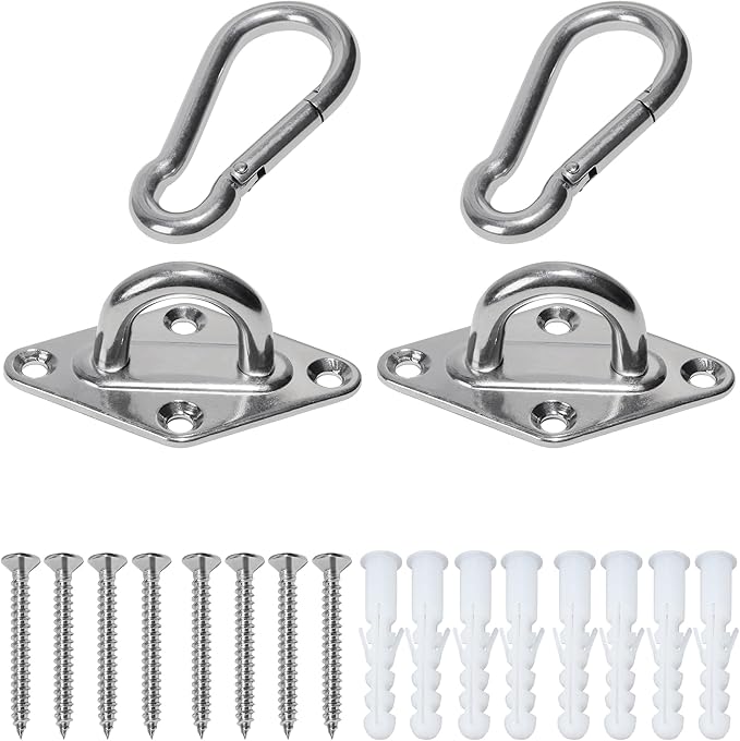 1000 lb Capacity Heavy Duty Hammock Hanging kit 2Pcs Swing Hanger Porch Swing Hanging Kit for Hammock Stand, Swing Chair, Yoga Hammock Hardware
