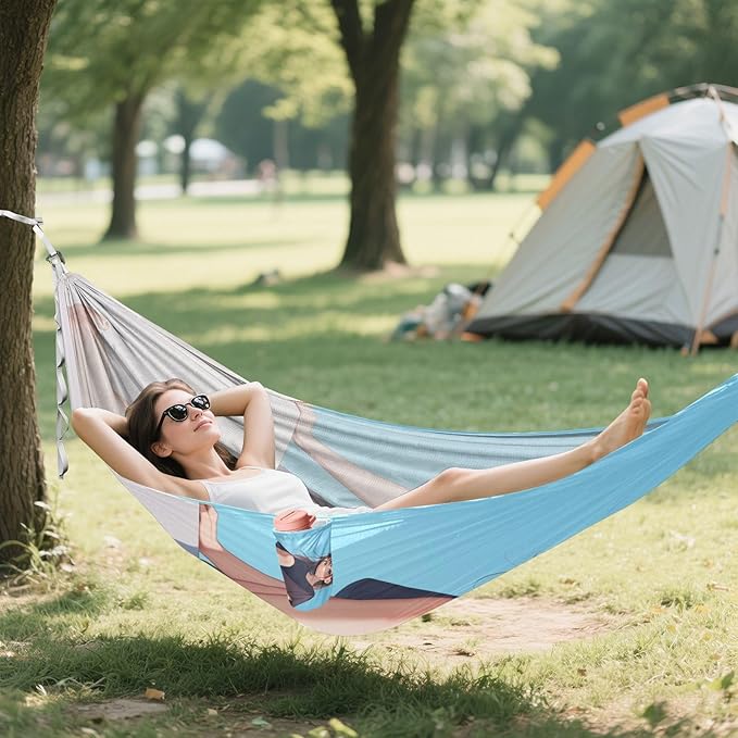 Anime Cute Girl Feet Hammocks with Tree Straps Portable Hammock for Patio Backyard Lounge Base