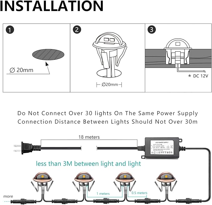LED Deck Stair Lighting Kit, Low Voltage Patio Deck Lamp IP65 Φ1.38 Indoor Outdoor Wood RGB Multicolored Recessed Yard Garden Patio Step Landscape Pathway Decor Lights, Bronze(RGB, Pack of 6)