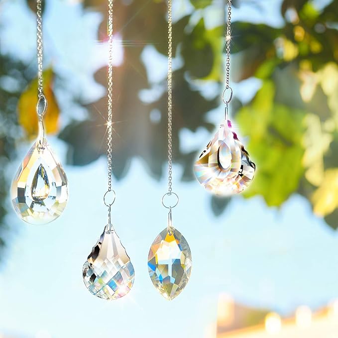 MerryNine 20pcs Sun Shine Catcher Chains for Pendant Prisms, 18.11 inch Prismatic Ball Suspension Chain with Hook for Crystal Prism Decoration DIY Crystal Decoration