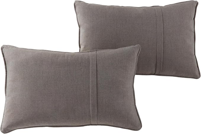 Sunbrella 21'' x 14'' Rectangle Outdoor Throw Pillow with Removable Cover (Set of 2), Cast Shale
