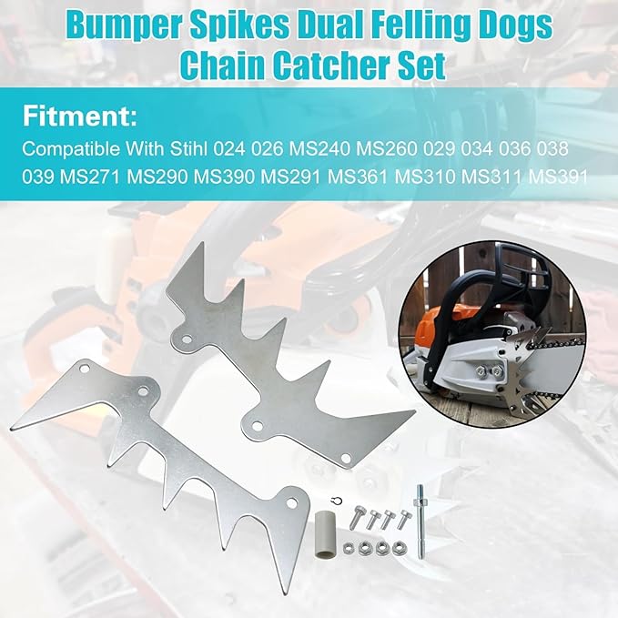 Dual Felling Dog Catcher Set Compatible with Stihl 024 026 MS240 MS260 029 034 036 038 039 MS271 MS290 MS390 MS291 MS361 MS310 MS311 MS391 Chainsaw