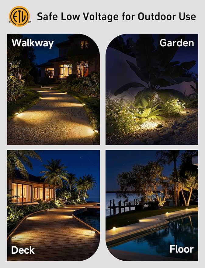 Gardenreet Landscape Well Light - Brass Outdoor Wired LED In-Ground Lighting, 12V Waterproof Ip65 Low Voltage Fixture, Antique Bronze for Deck Lawn Walkway Without MR16 Bulb