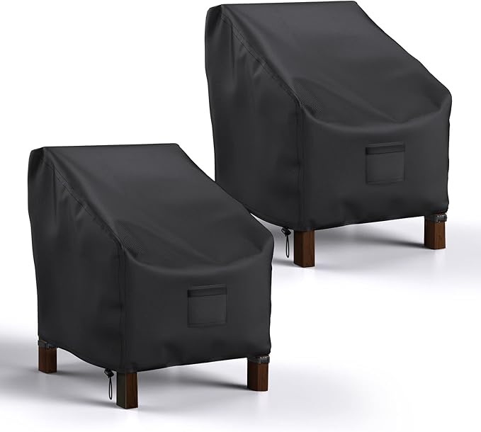 Mrrihand Patio Chair Covers Outdoor Furniture Covers Waterproof Lounge Deep Seat Cover Heavy Duty Lawn Patio Furniture Covers 2 Pack - 38W x 31D x 29H inch