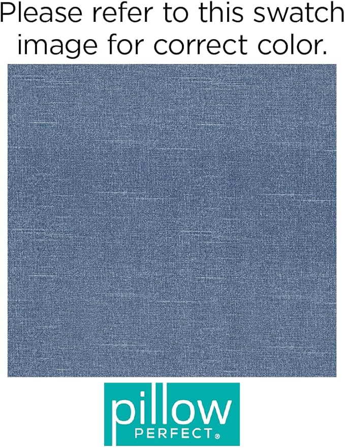 Pillow Perfect Tory Solid Indoor/Outdoor Throw Pillow Plush Fill, Weather and Fade Resistant, Throw - 18.5" x 18.5", Blue, 2 Count