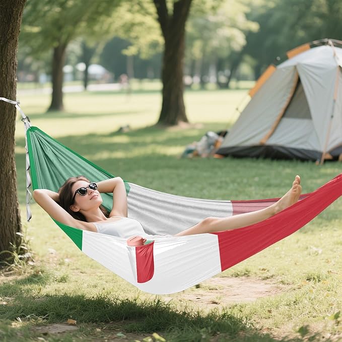 National Flag of Italy Hammocks with Portabl Carry Bag Backyard Hammock for Indoor Outdoor Patio