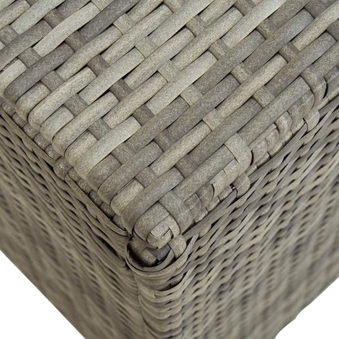 Outdoor Storage Box, Patio Rattan Deck Box, Wicker Storage Bin Deck Box, Poly Rattan Patio Storage Chest with Hinged Lid for Cushions, Pillows, 78.7"x19.7"x23.6" Gray