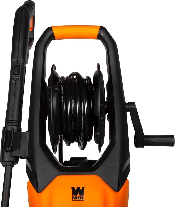 Wen 2300 PSI Electric Pressure Washer with Variable Pressure, Hose Reel, Wheel Kit, and 1.4 GPM Adjustable Flow Rate (PW23V)