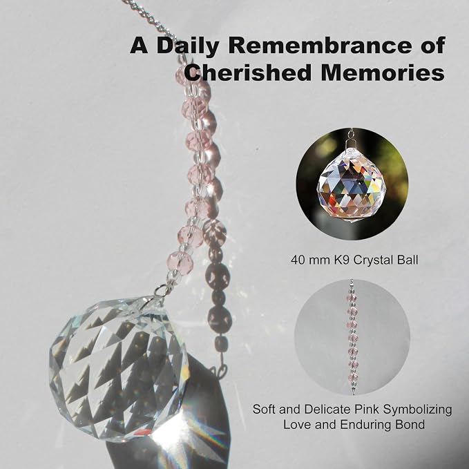 Light By Your Side Rainbow Maker, Sympathy Gifts for Loss of Loved One | Matching Gift Card, Gift Box & Bag | Memorial Gift | Crystal Ball Suncatcher | Bring Comfort, Hope & Love | Memory Rose