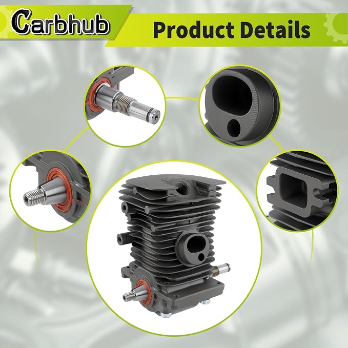 Carbhub MS180 Cylinder Piston Crankshaft for Stihl MS170 MS180 018 Chainsaw Engine Motor Cylinder Replaces 1130 020 1208, 1132 030 0402