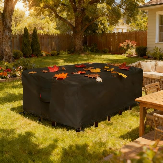 SheeChung Patio Furniture Covers Rectangular 90"L x 62.2"W x 28.3"H,Outdoor Furniture Cover Waterproof,Heavy Duty Outdoor Table and Chair Covers,General Purpose Outdoor Sectional Furniture Cover