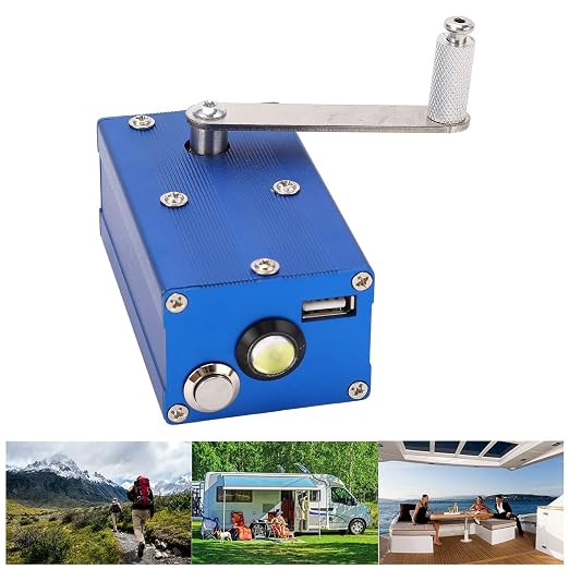 Hand Crank Generator USB Charger with Super Capacitor Portable Mechanical Emergency Power and COB Lamp